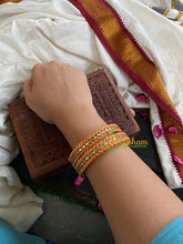 Kada Kundan Bangle -Orange-G4820